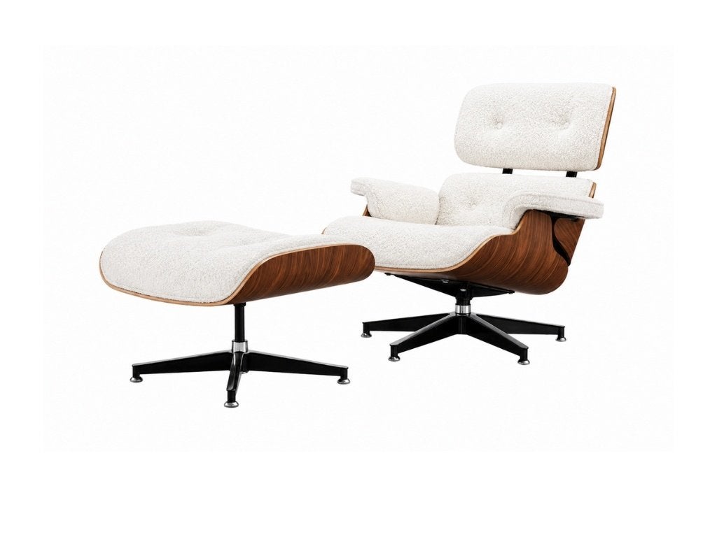 Eames Lounge Chair - NIEUW - Teddy Wit - Leer - UITVERKOOP!, MeubelCasa, Livingproba@outlook.com, Nieuw, Ophalen of Verzenden