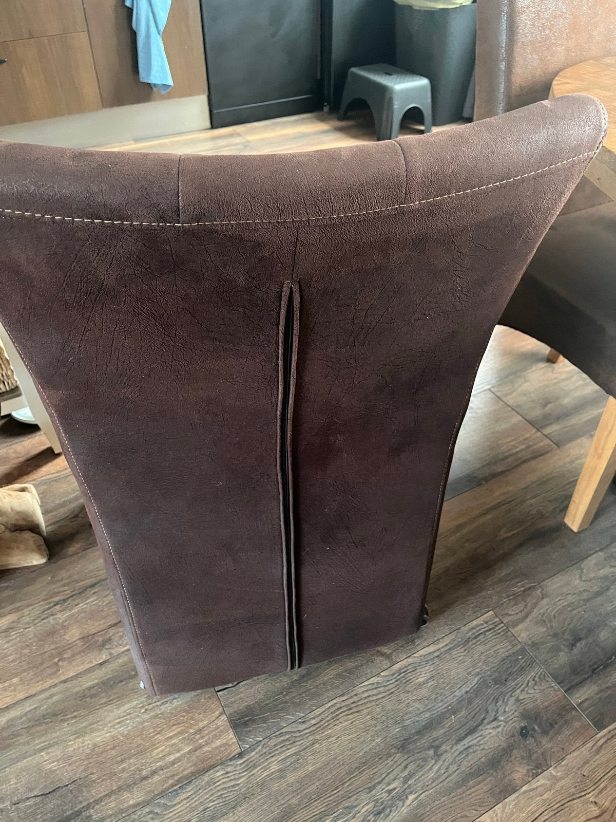 Comfortabele bruine eetkamerstoel met armleuningen, Ophalen, Gebruikt, Bruin, Eén