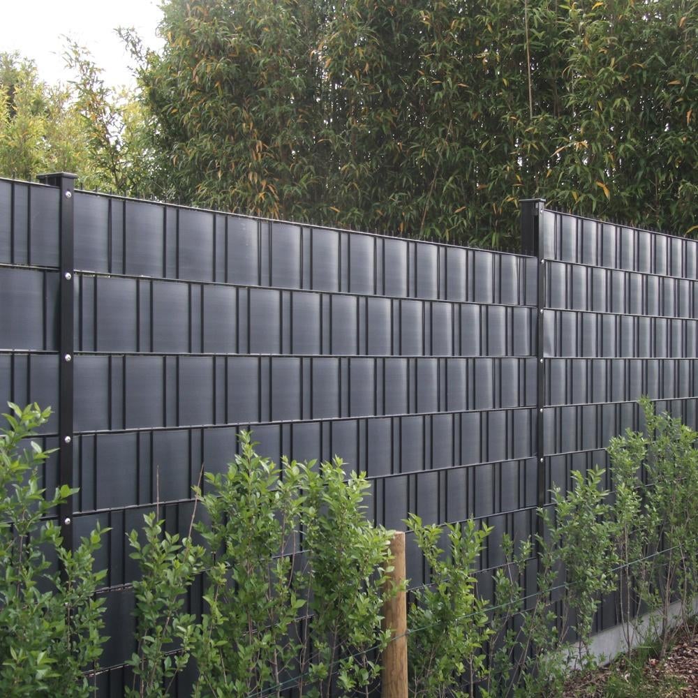 Vlechtband 50 meter Grijs Top Kwaliteit Voorjaarsaanbieding, Ophalen of Verzenden, Nieuw, Kunststof, Dubbelstaafmat hekwerk