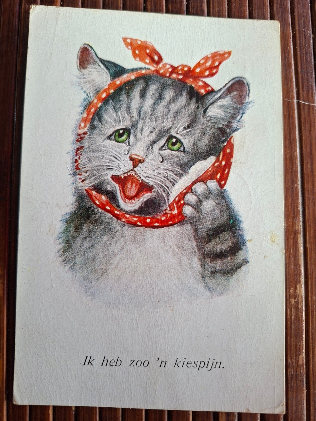 Oude Ansichtkaart: Huilend Katje met Kiespijn (1931), Ophalen of Verzenden