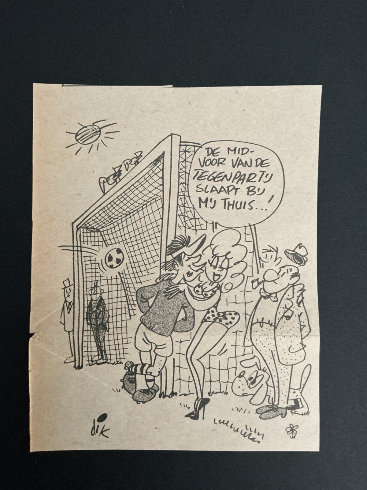 Voetbal karikatuur Dik Bruynesteyn juni 1971, Ophalen of Verzenden, 1960 tot 1980, Knipsel(s)