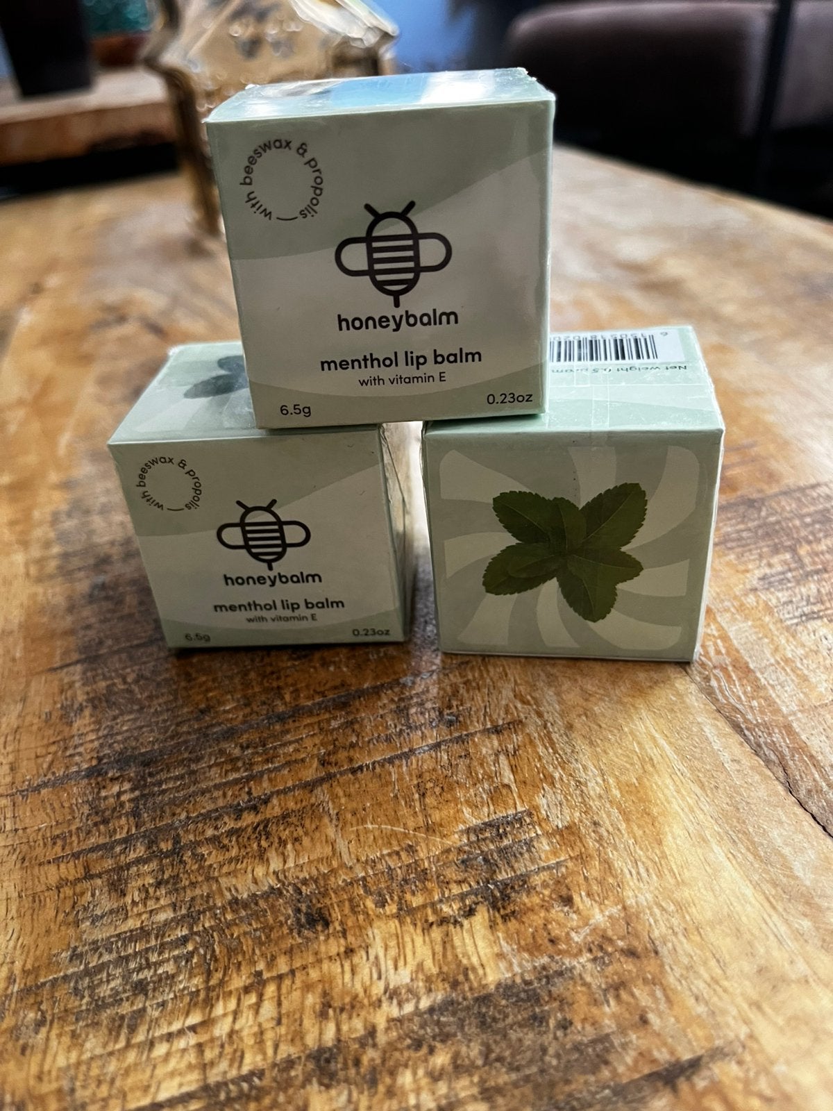 Honeybalm Menthol Lipbalm 3 potjes Nieuw, Ophalen of Verzenden, Zo goed als nieuw, Overige typen