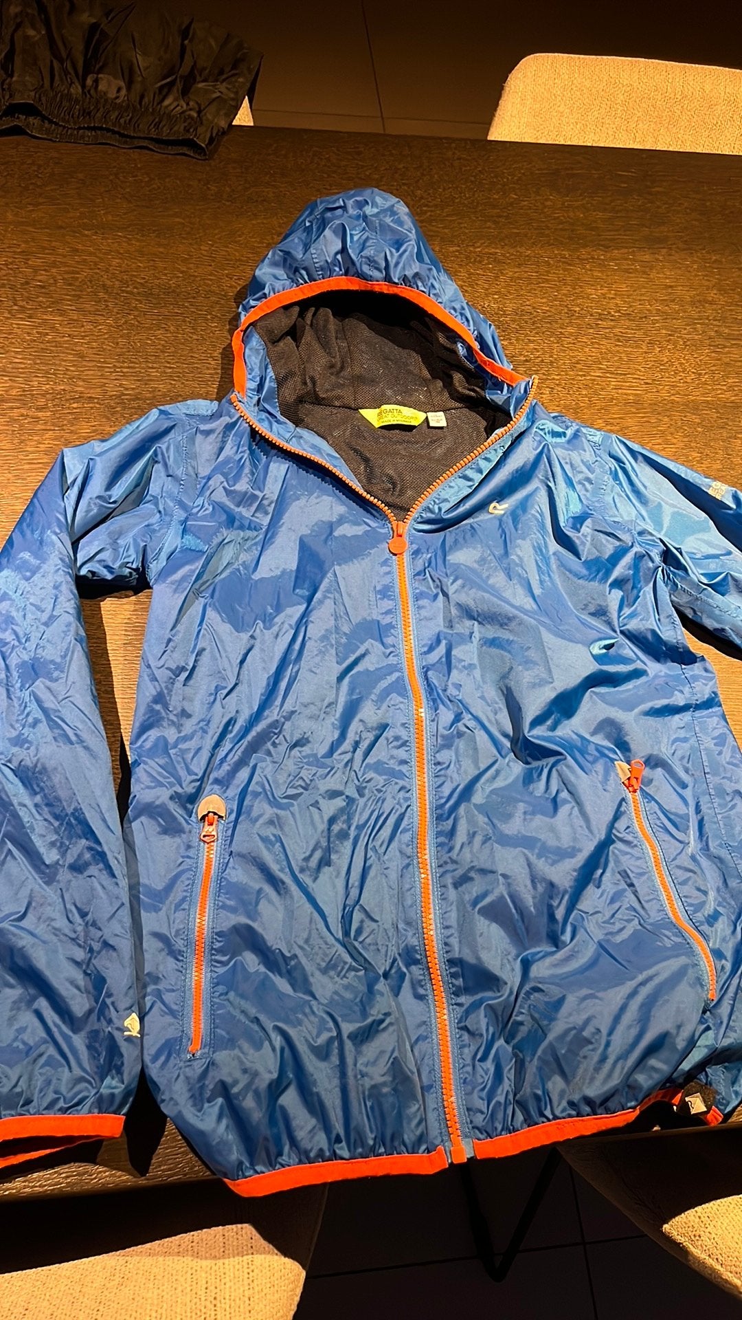 Regatta Great Outdoors regenjas maat 158, Ophalen, Zo goed als nieuw, Overige maten, Blauw