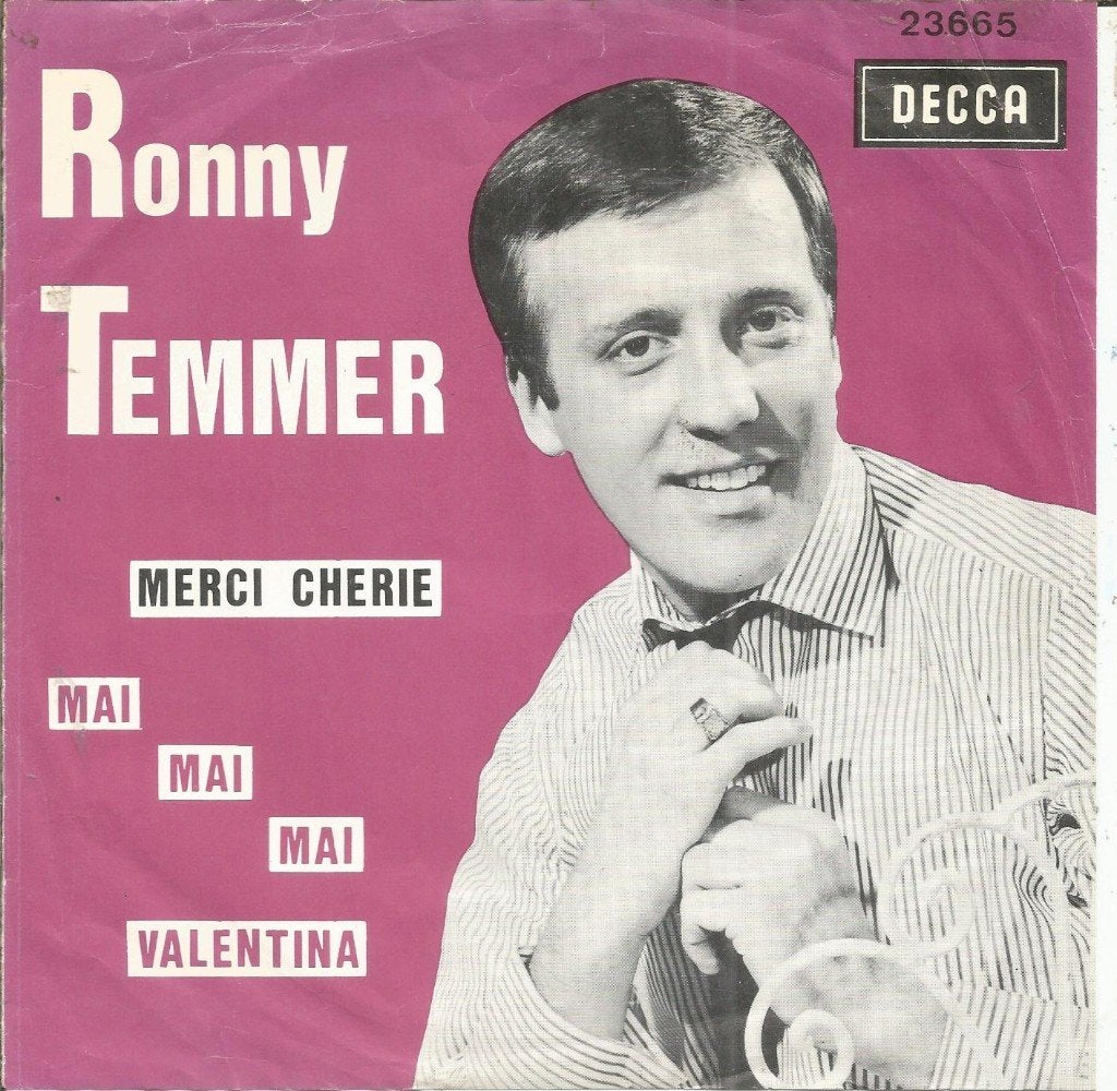Ronny Temmer – Merci Cherie (1966), Gebruikt, Fotohoes, 7 inch, Ophalen of Verzenden