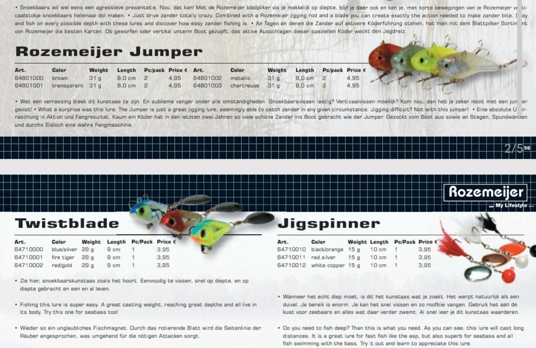 Gezocht: Rozemeijer Jumper/Twistblade 2007, Watersport en Boten, Hengelsport | Roofvissen, Ophalen of Verzenden, Overige typen