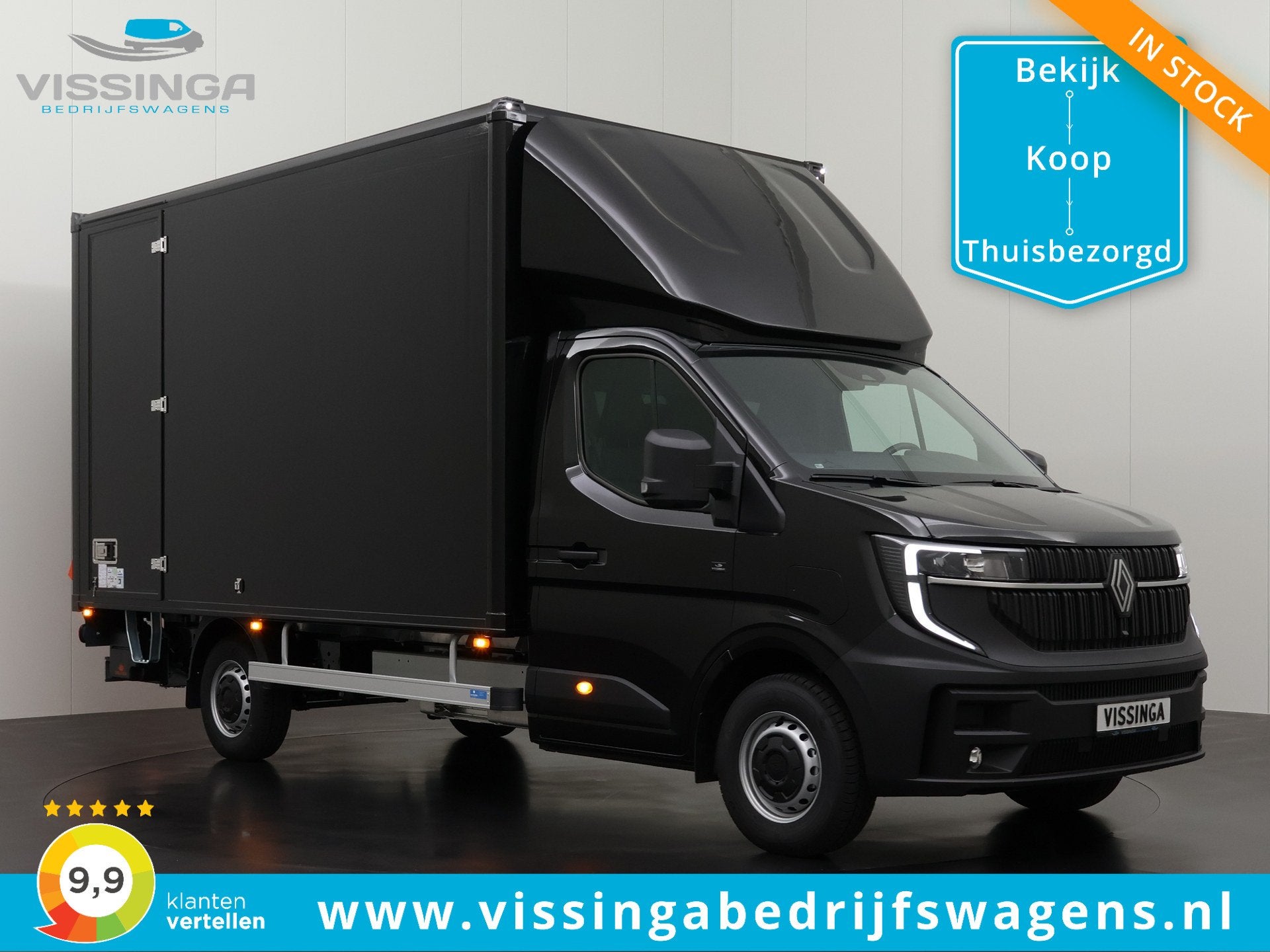 Renault Master E-Tech Bakwagen 420x211x232 (20.5m3) 87 kWh, Auto's, Dealer onderhouden, Stof, Huisgarantie, 143 pk