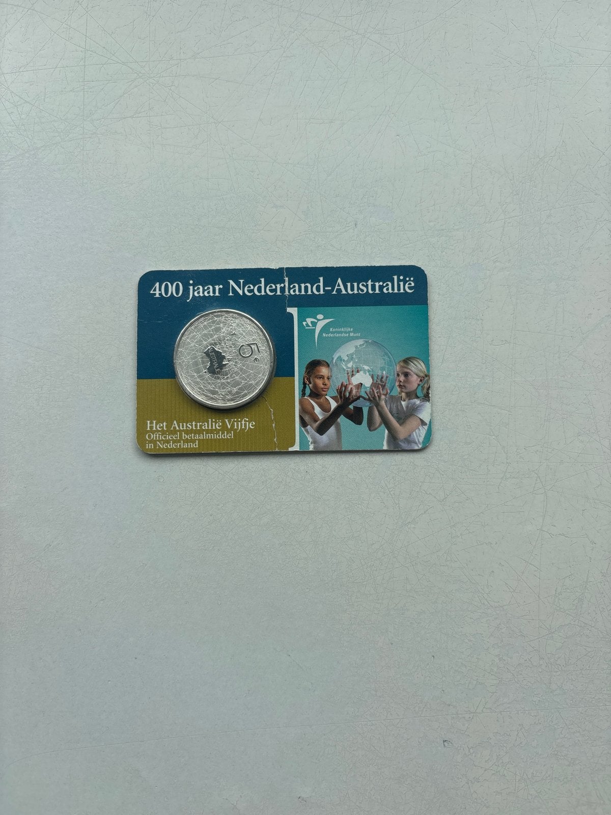 Zilveren Australië Vijfje 400 jaar Nederland-Australië, Ophalen of Verzenden, Euro's, Losse munt, Zilver
