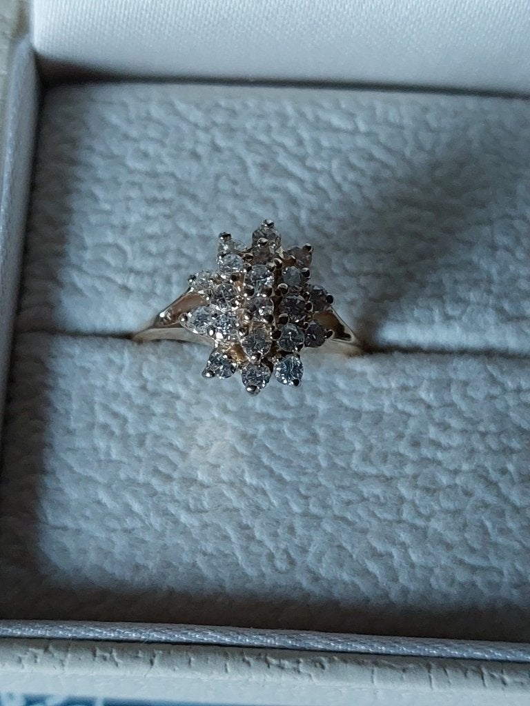 Geel gouden dames ring 14 KT met diamant, Verzenden, Geel, Met edelsteen, Dame