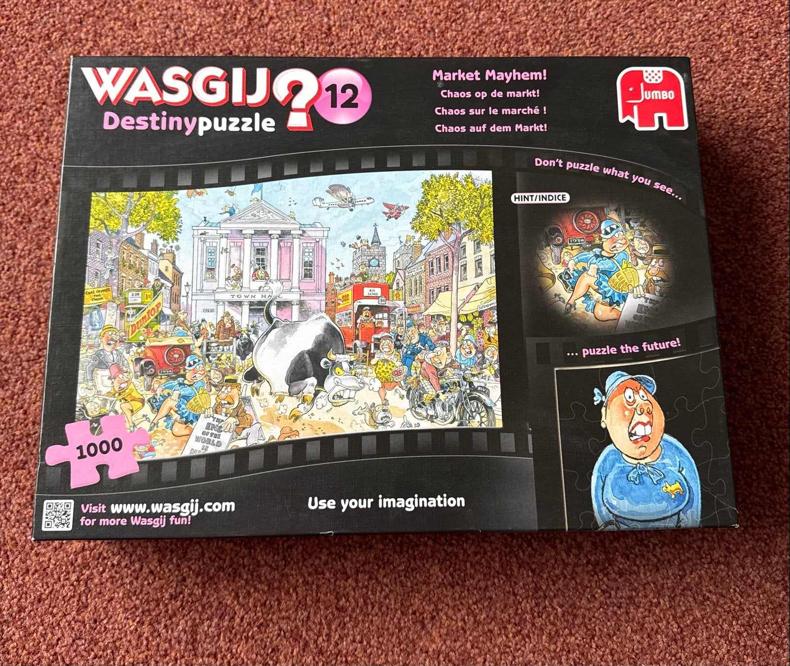 Wasgij Destiny 12: Market Mayhem! 1000 stukjes, Ophalen of Verzenden, Meer dan 50 stukjes, Zo goed als nieuw, 6 jaar of ouder