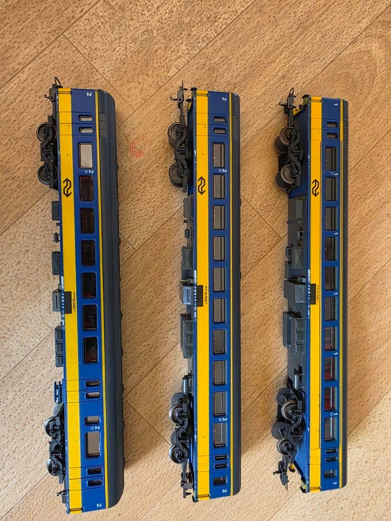 3 Personen rijtuigen ns blauw/geel, Hobby en Vrije tijd, Modeltreinen | H0, Gelijkstroom, Wagon, Ophalen of Verzenden, Lima