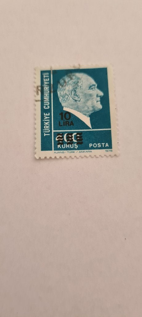 8128 turkije mustafa kemal ataturk 10 lira overdruk400 kurus, Verzenden, Overige landen