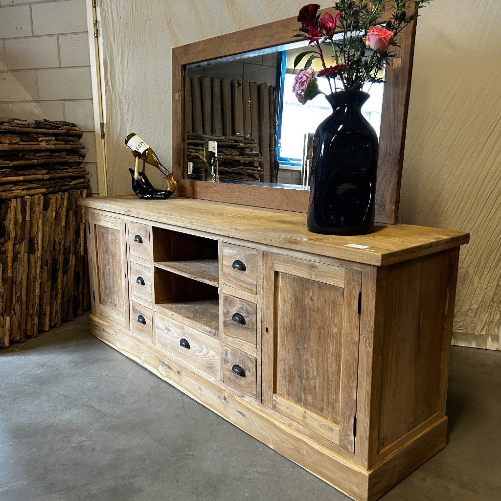 tv meubel teak - 200 cm breed - 7 lades - Gratis bezorgd, TTM Wonen, Meubels – (Perzische) Tapijten en Woonaccessoires, Taag 63, 2491 CS, Den Haag (Forepark)