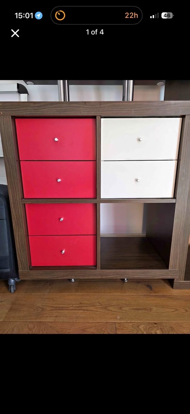 Modulaire Kast met Lades en Planken - Bruin, Rood, Wit, Ophalen, Gebruikt, 100 tot 150 cm, Met lade(s)