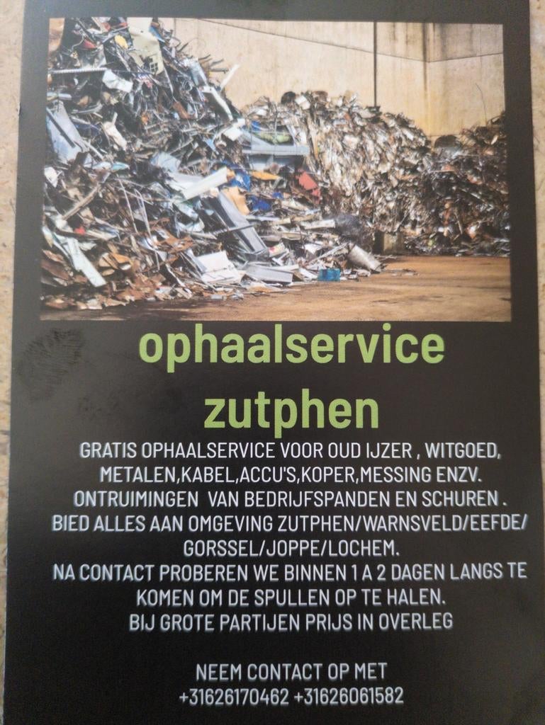 Oud ijzer ophaal service, Ophalen of Verzenden