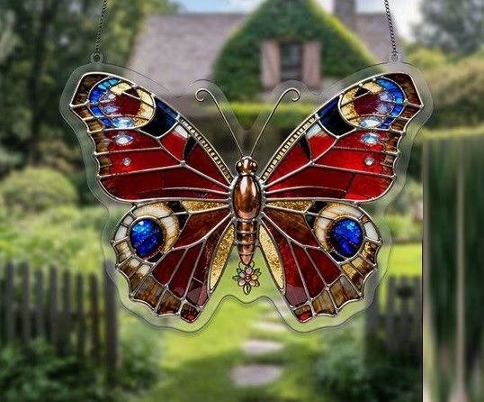 Raamhanger dagpauwoog vlinder, Meerkleurig, Nieuw, Ophalen of Verzenden, Kunststof