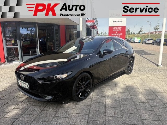 Mazda 3 2.0 e-SkyActiv-G M Hybrid 150 Homura | Navi | Camera, Auto's, Stof, Gebruikt, 4 cilinders, Zwart