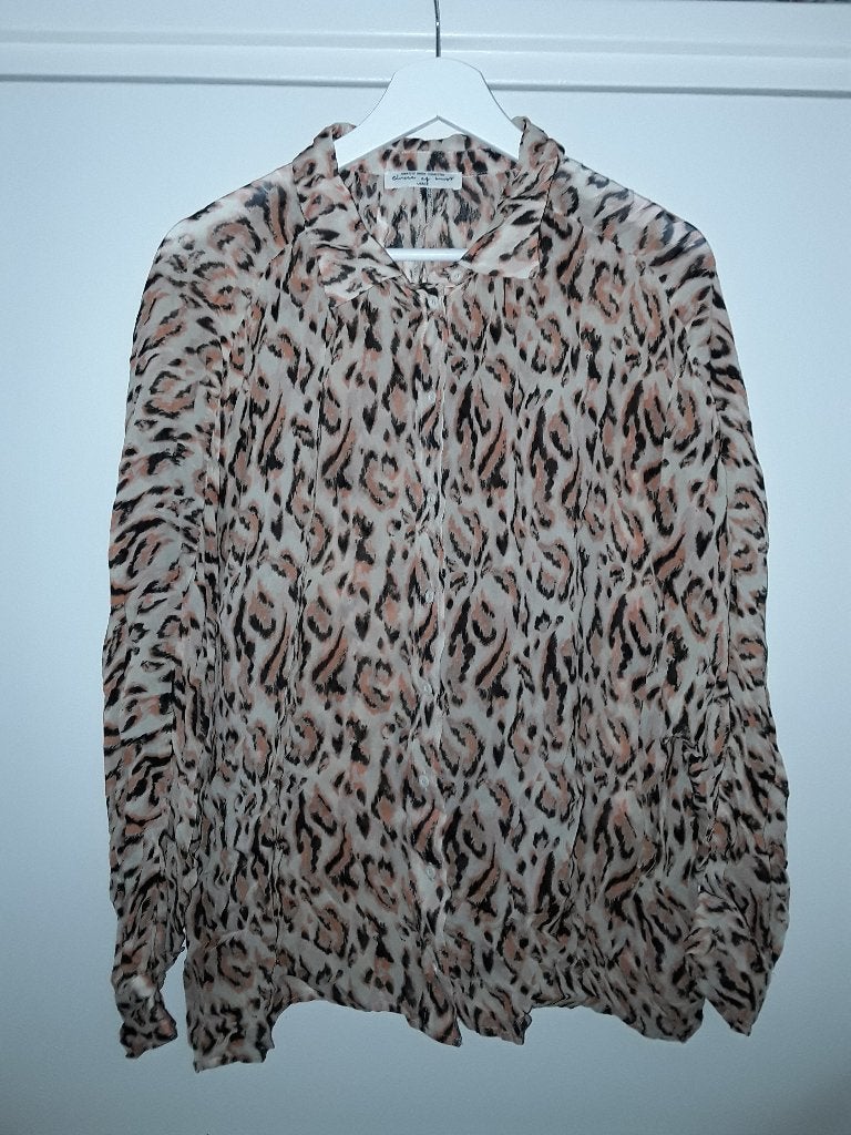 Circle of Trust Oranje/Zwarte Blouse Met Print Maat L, Maat 38/40 (M), Nieuw, Oranje, Ophalen of Verzenden