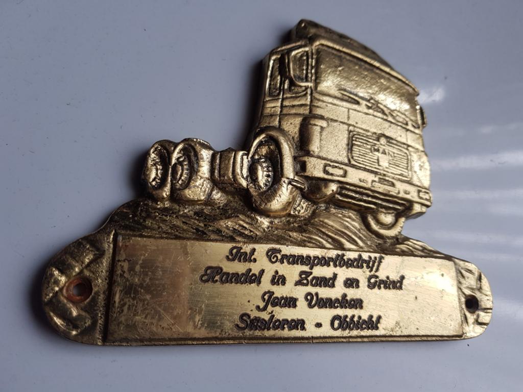 Koperen plaquette MAN vrachtwagen., Ophalen of Verzenden, Gebruikt, Auto's