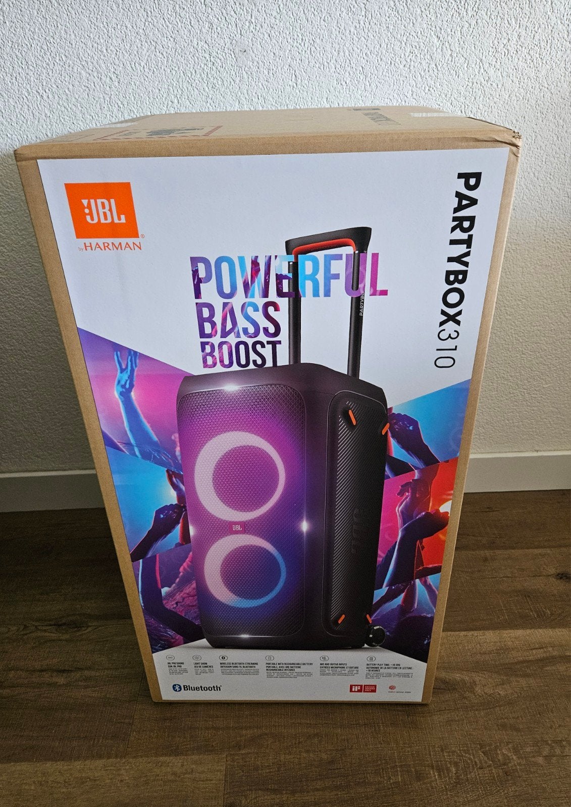 JBL PartyBox 310 - Krachtige Party Speaker met Lichteffecten, JBL, Party speaker, Nieuw, Inclusief kabels