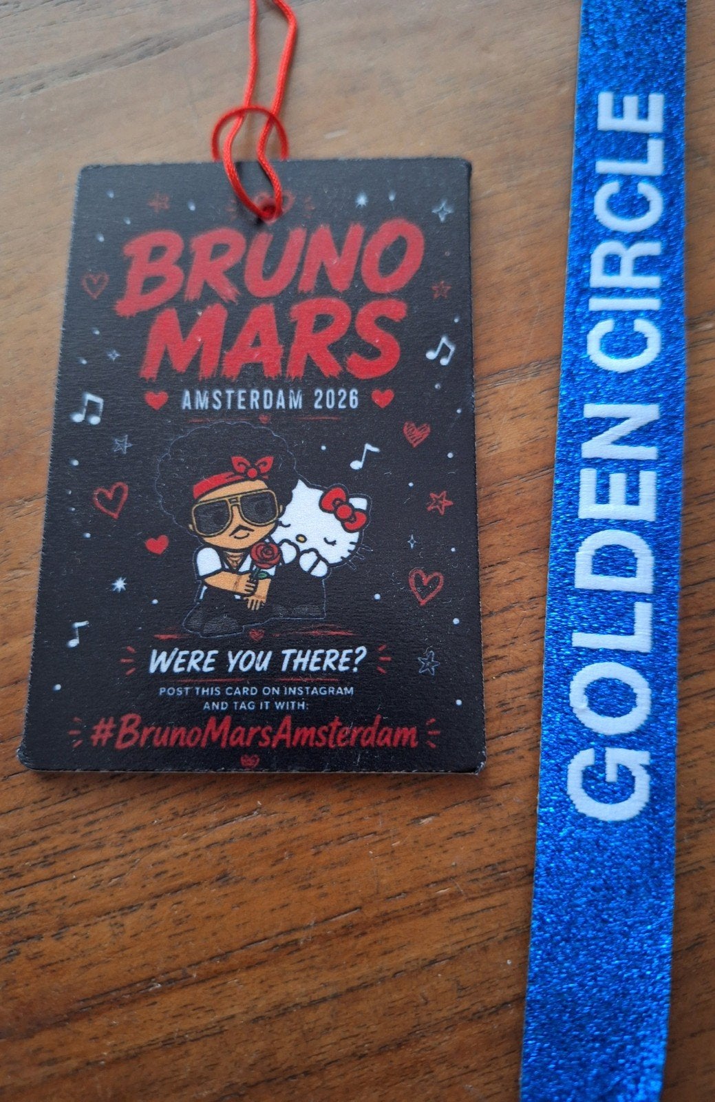 Bruno Mars The Romantic Tour Golden Circle armband, Tickets en Kaartjes, Eén persoon