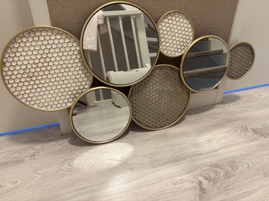 Spiegelset rond, Huis en Inrichting, Woonaccessoires | Spiegels, Ophalen, Rond, Zo goed als nieuw, 100 tot 125 cm