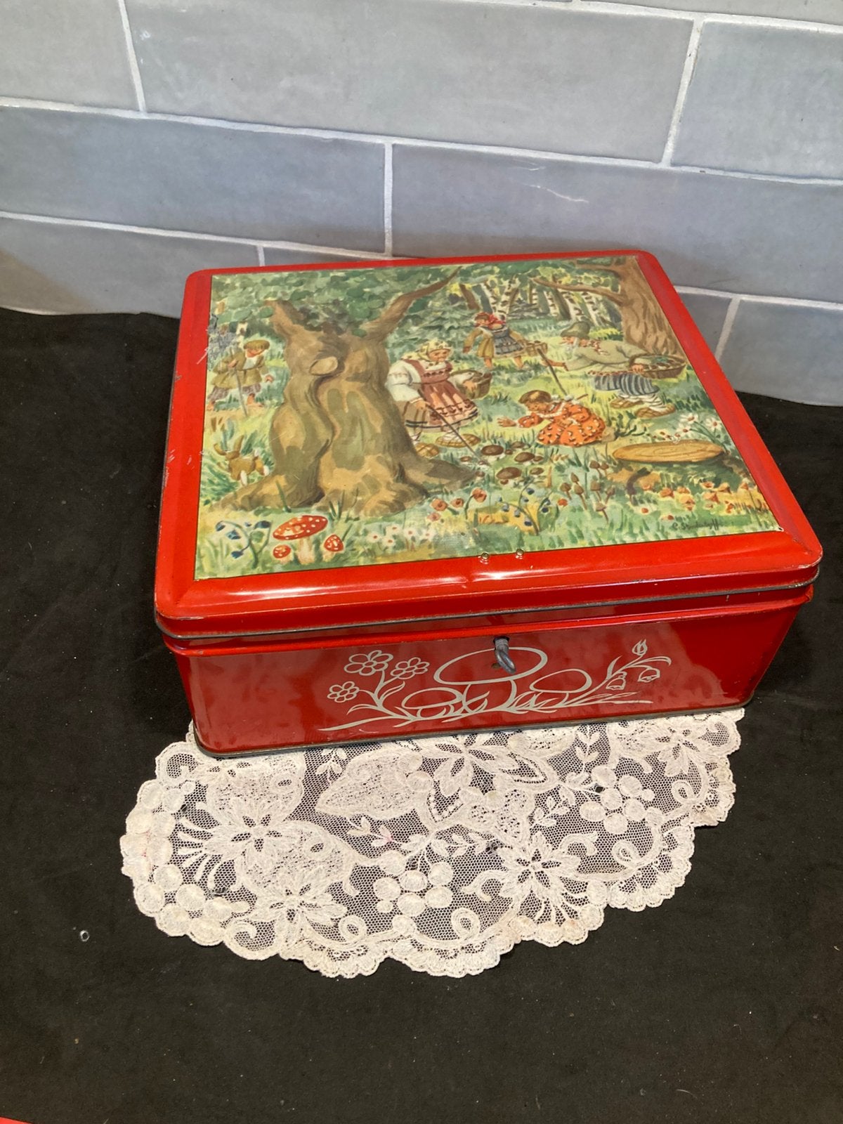 Vintage blik, trommel, Van Melle (260726), Verzamelen, Ophalen of Verzenden, Gebruikt, Overige