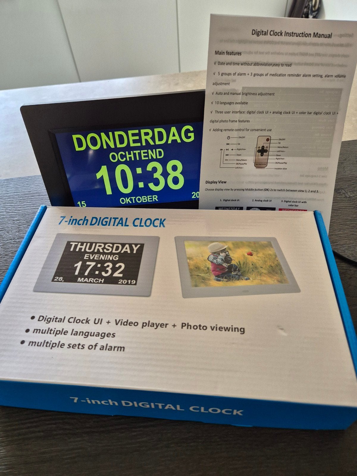 Digitale Klok en Foto Viewer - 7 inch, Verzenden, Zo goed als nieuw