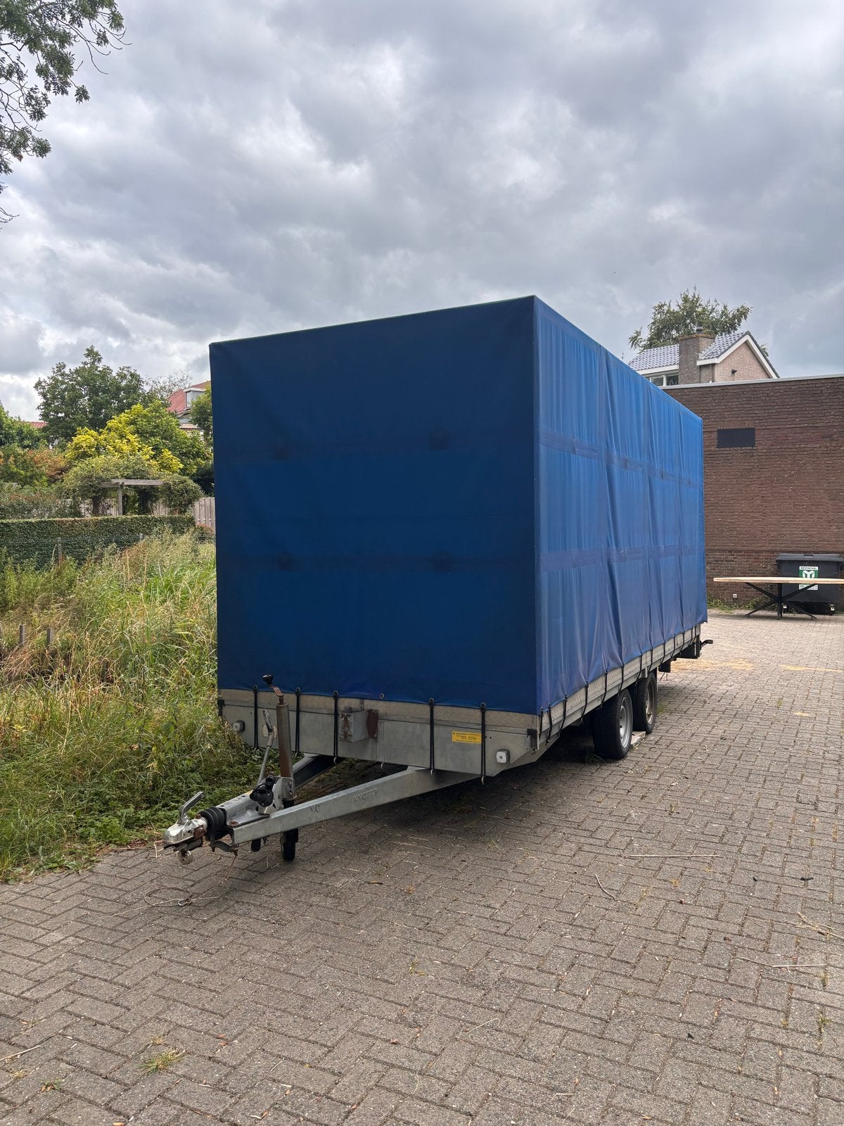 Eduard dubbelasser aanhanger met huif – 5 meter, Auto diversen, Ophalen, Gebruikt