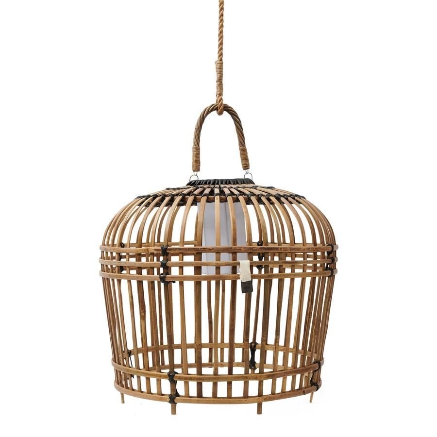 Riviera Maison San Carlos Hanglamp M – Bamboe - Z.G.A.N., Ophalen, Naturel, Bohemian, Natuurlijk materiaal, E27 (groot)