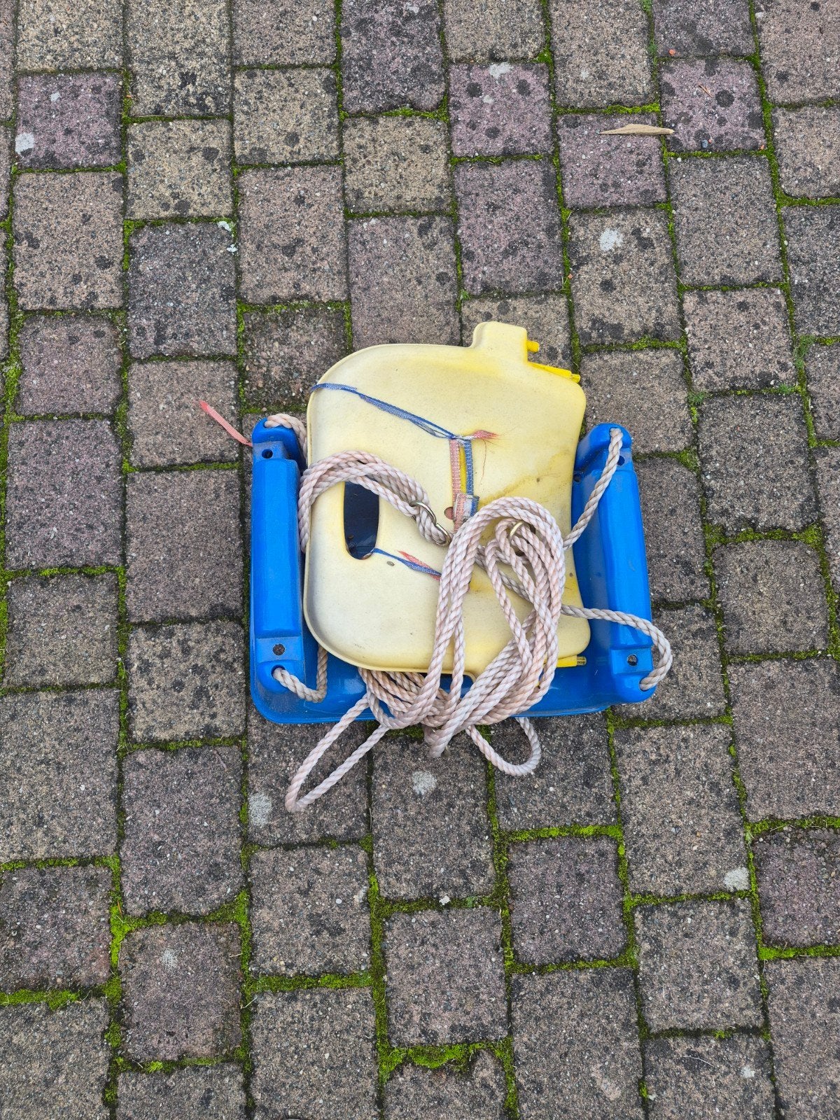 Gratis Babyschommel - Geel/Blauw, Kinderen en Baby's, Ophalen, Gebruikt, Schommel