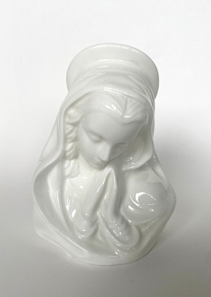 Vintage keramische Madonna Maagd Maria waxinelichthouder, Ophalen of Verzenden