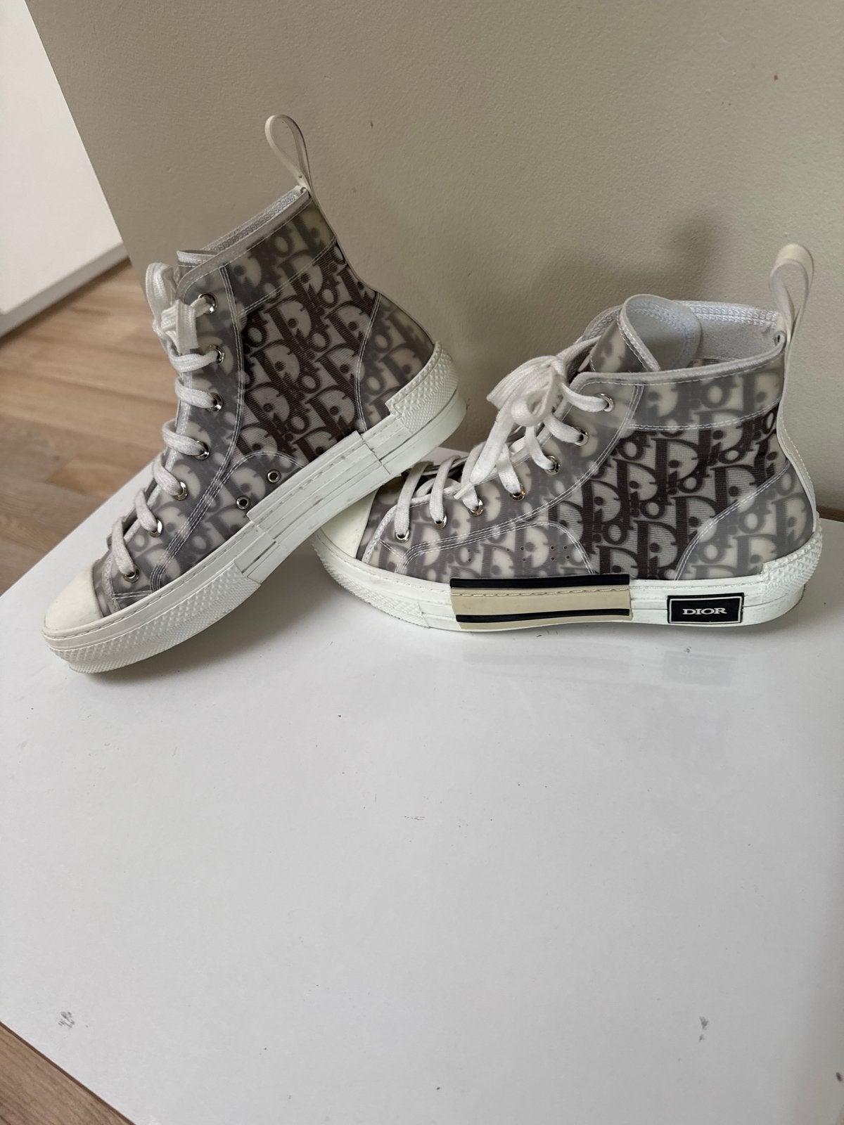 Dior B23 High Top Logo Oblique Sneakers 1 op 1, Kleding | Heren, Ophalen of Verzenden, Zo goed als nieuw, Overige kleuren, Sneakers of Gympen