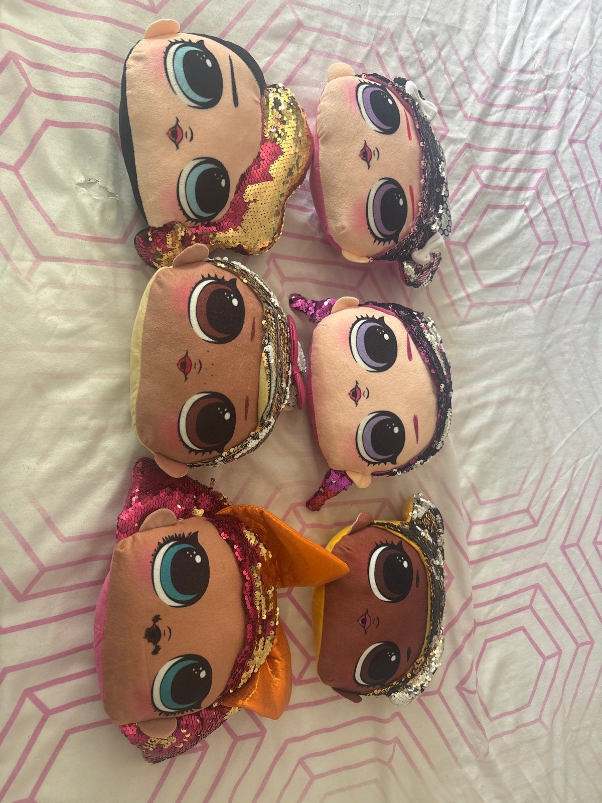 LOL Surprise Kussens met pailletten - Set van 6, Ophalen, Gebruikt, Overige merken, Overige karakters