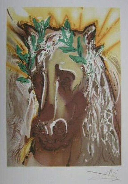 Salvador Dalí(1904)Lithografie"Cheval de Printemps " Ges Gel, Ophalen of Verzenden, Dieren en Natuur, Lithografie