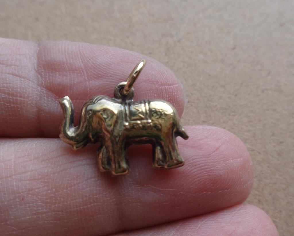 zilveren vergulde bedel olifant [695], Overige merken, Verzenden, Zo goed als nieuw, 1 bedel