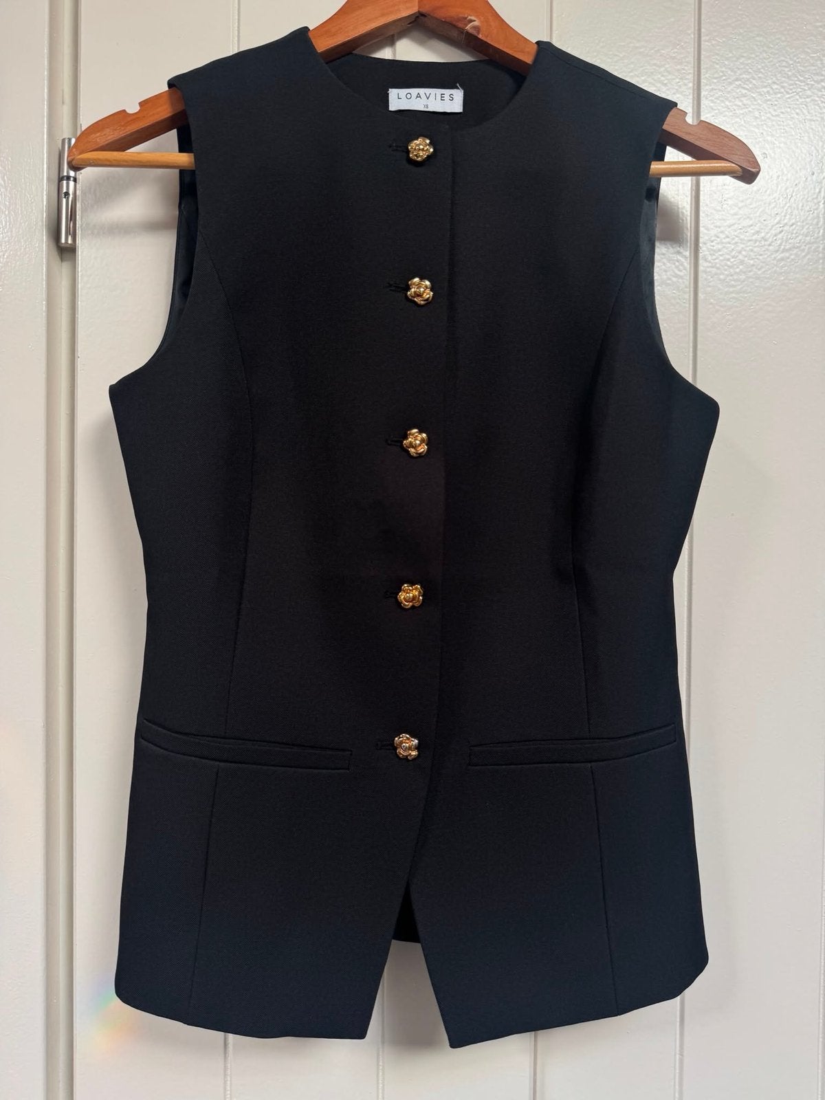 Nieuw Loavies zwart gillet met gouden knopen XS, Ophalen of Verzenden, Nieuw