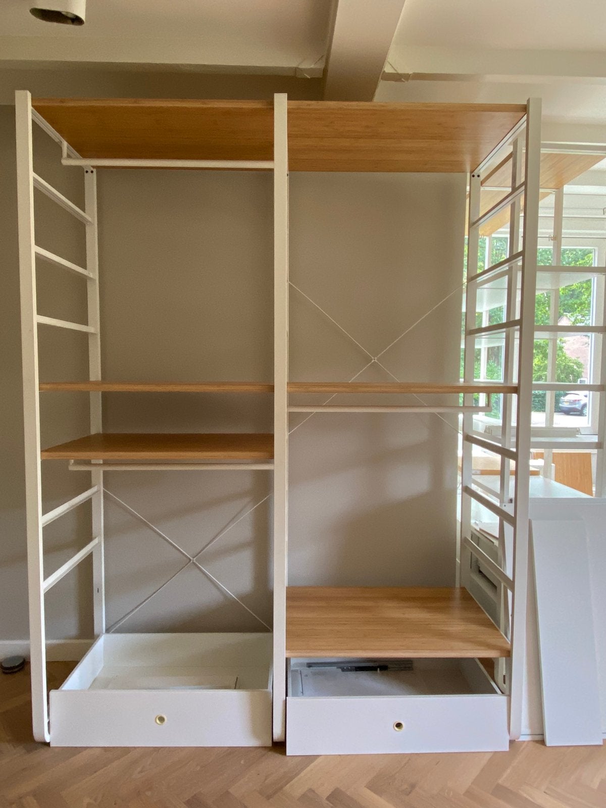 IKEA ELVARLI kledingkast – bamboe – 165  55  216 cm, Ophalen, Zo goed als nieuw