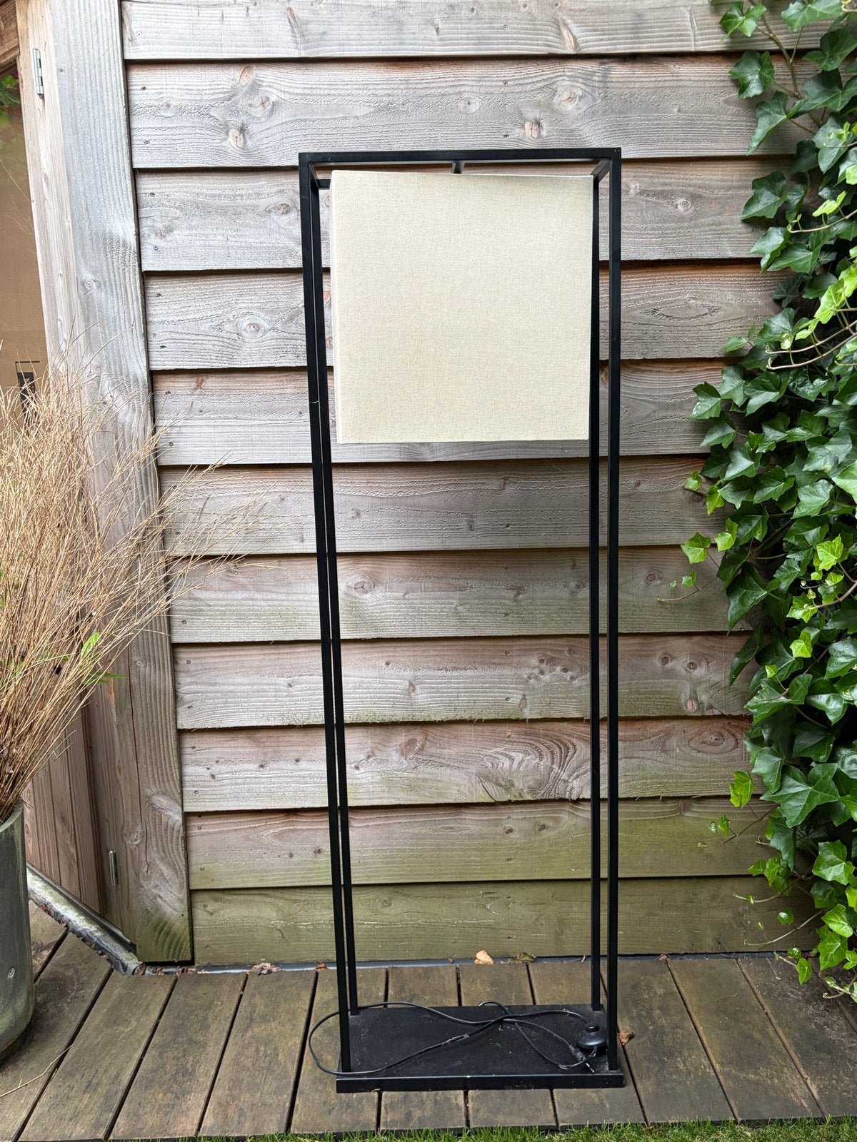 Moderne staande lamp met stoffen kap, Ophalen, Gebruikt, Metaal, 150 tot 200 cm