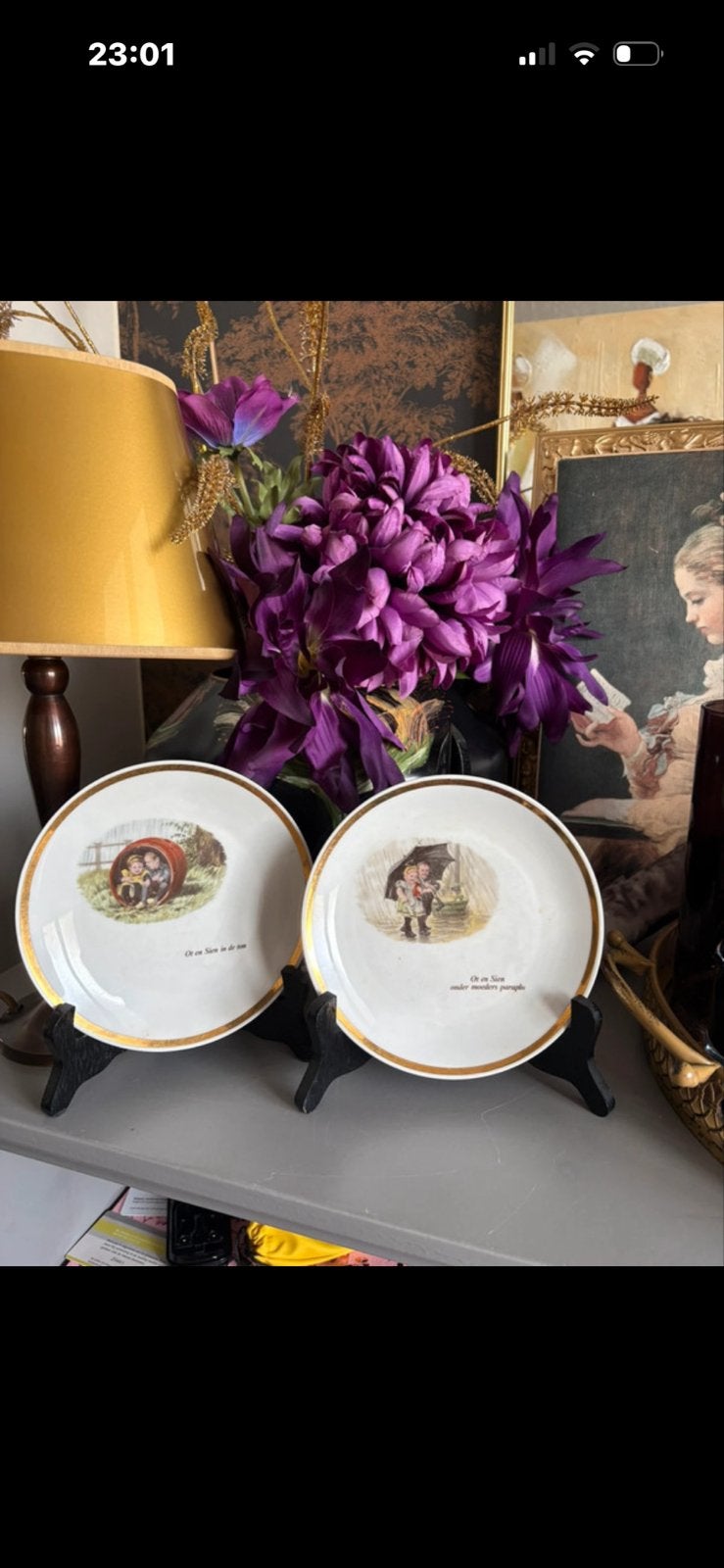 2 Vintage Royal Schwabap Ot en Sien Sierborden 1984, Ophalen of Verzenden