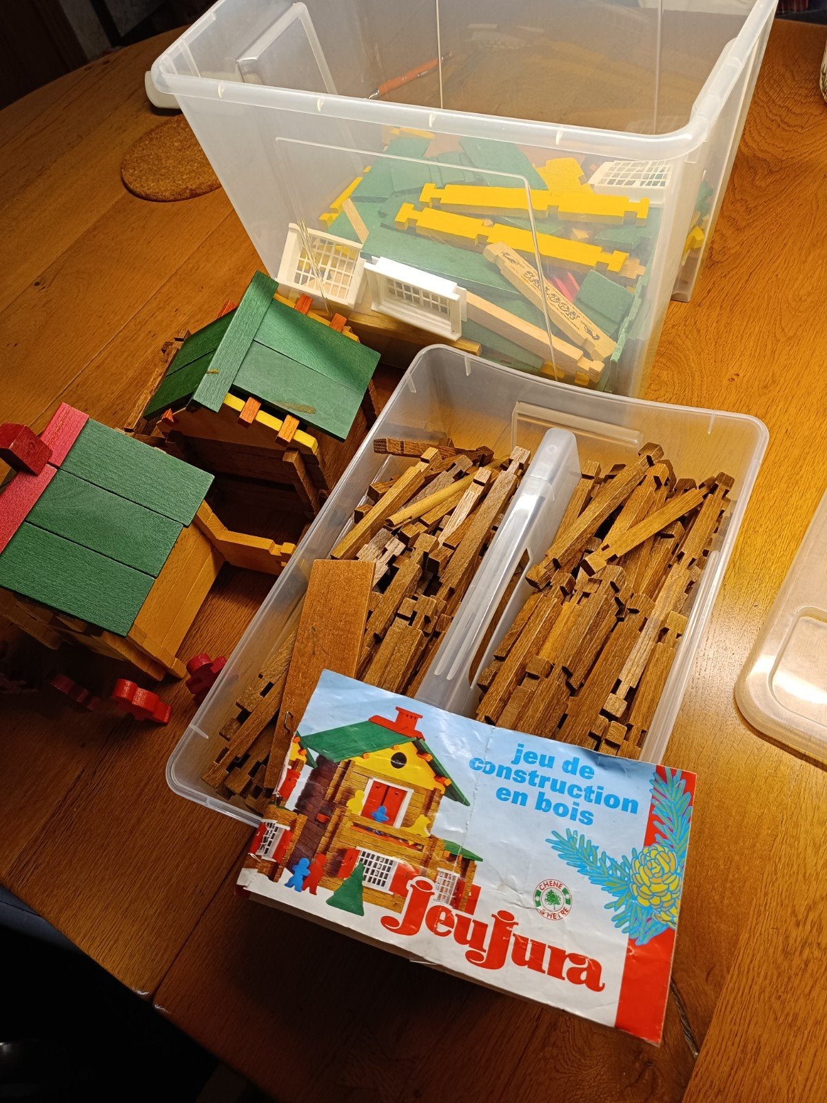 Grote set Jeujura houten bouwblokken, Ophalen, Gebruikt, Overige typen