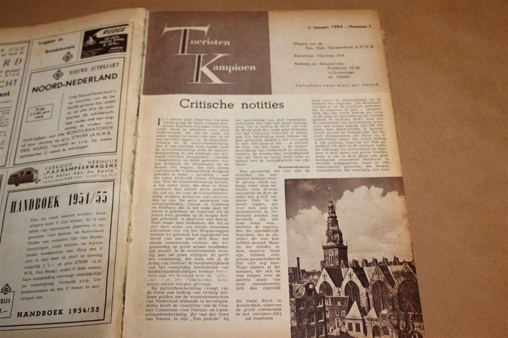 Toeristen-Kampioen 1954 — Complete Jaargang ANWB Band, Ophalen of Verzenden, Gelezen, Sport en Vrije tijd