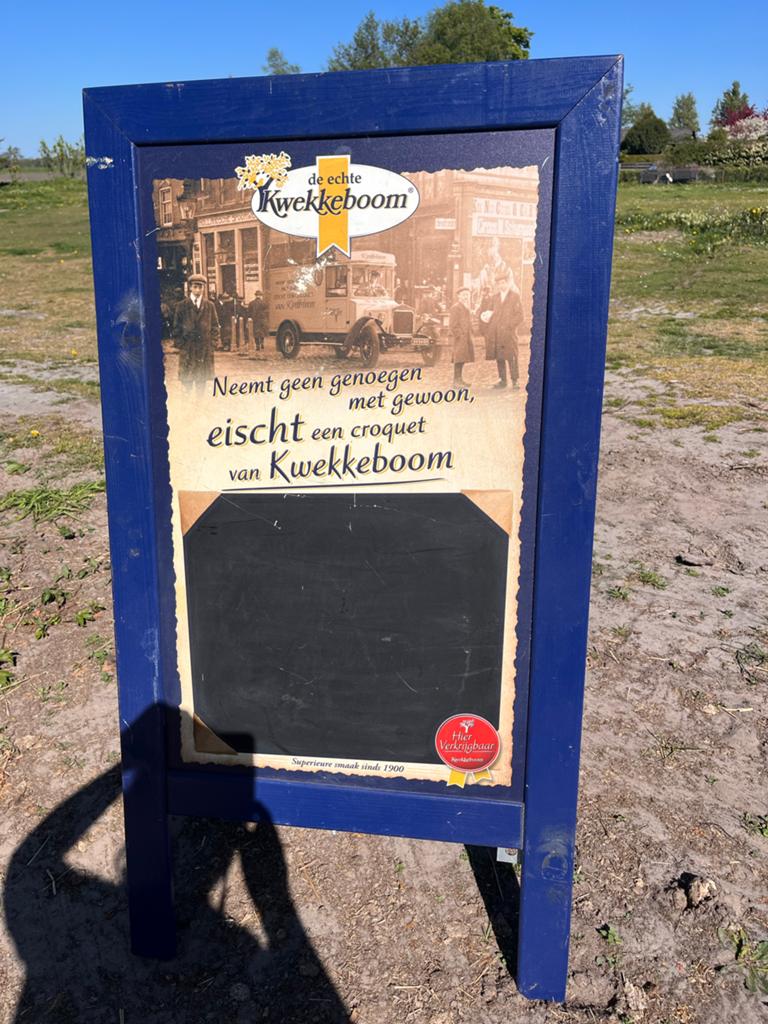 Reclamebord Kwekkeboom, Ophalen, Gebruikt, Reclamebord