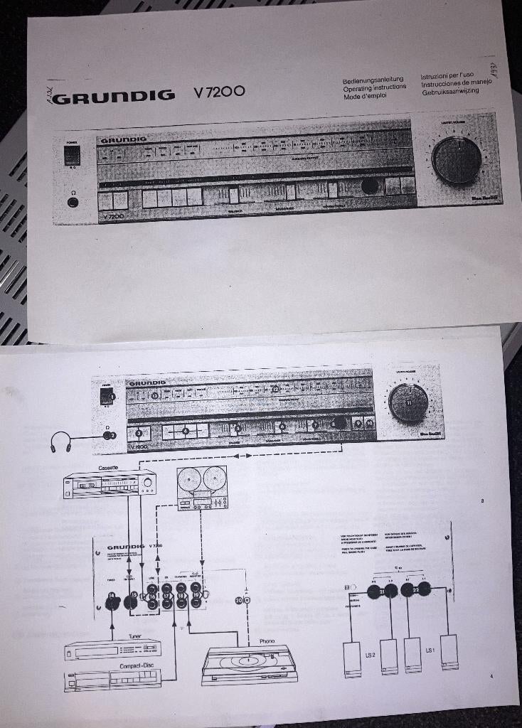 Grundig V7200 vintage versterker - Made in Germany – werkend, Overige merken, Gebruikt, Ophalen of Verzenden, 60 tot 120 watt