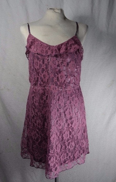Paarse kanten mini-jurk.Mt 38.Merk Divided, Maat 38/40 (M), ., Paars, Ophalen of Verzenden
