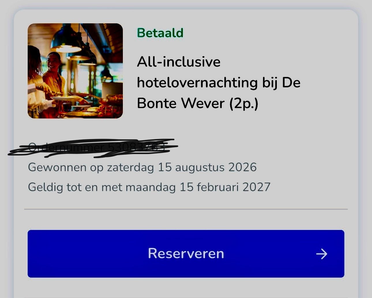 2 x hotel overnachting bonte wever