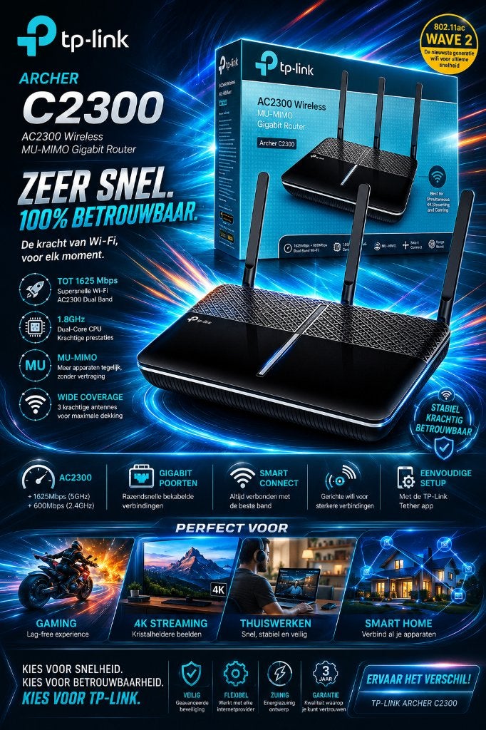 Tp-Link Archer AC2300 router /z.g.a.n. in doos, Ophalen of Verzenden, Zo goed als nieuw, Router, TP-Link