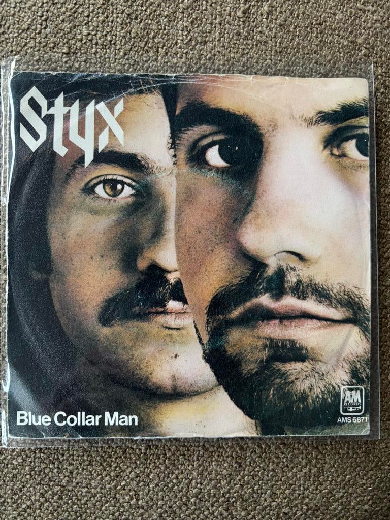 Styx - Blue Collar Man ( Blauw Vinyl ), Ophalen of Verzenden, Zo goed als nieuw, 7 inch, Pop