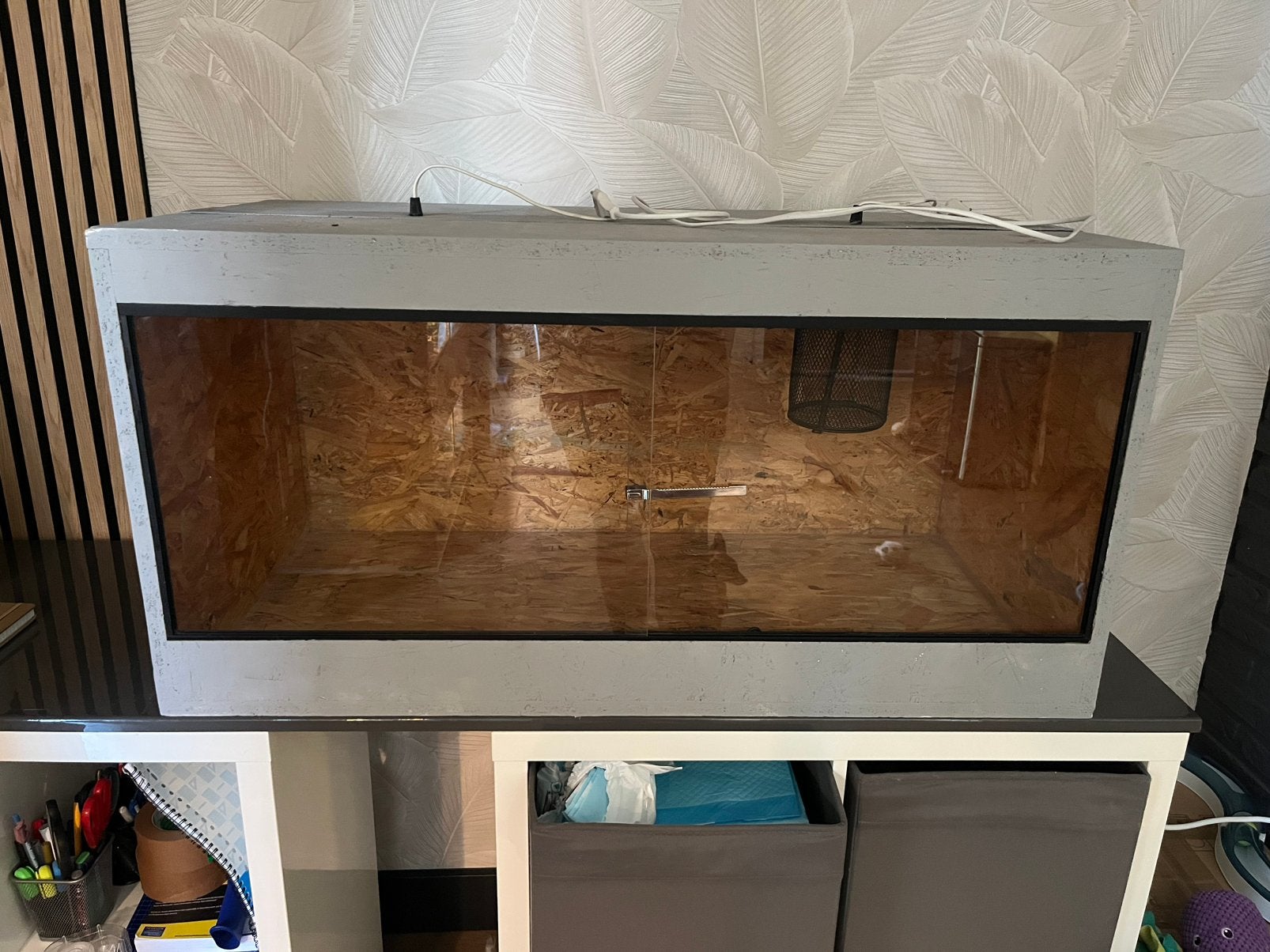Terrarium OSB 100x50x50, Ophalen, Zo goed als nieuw, Terrarium of Paludarium