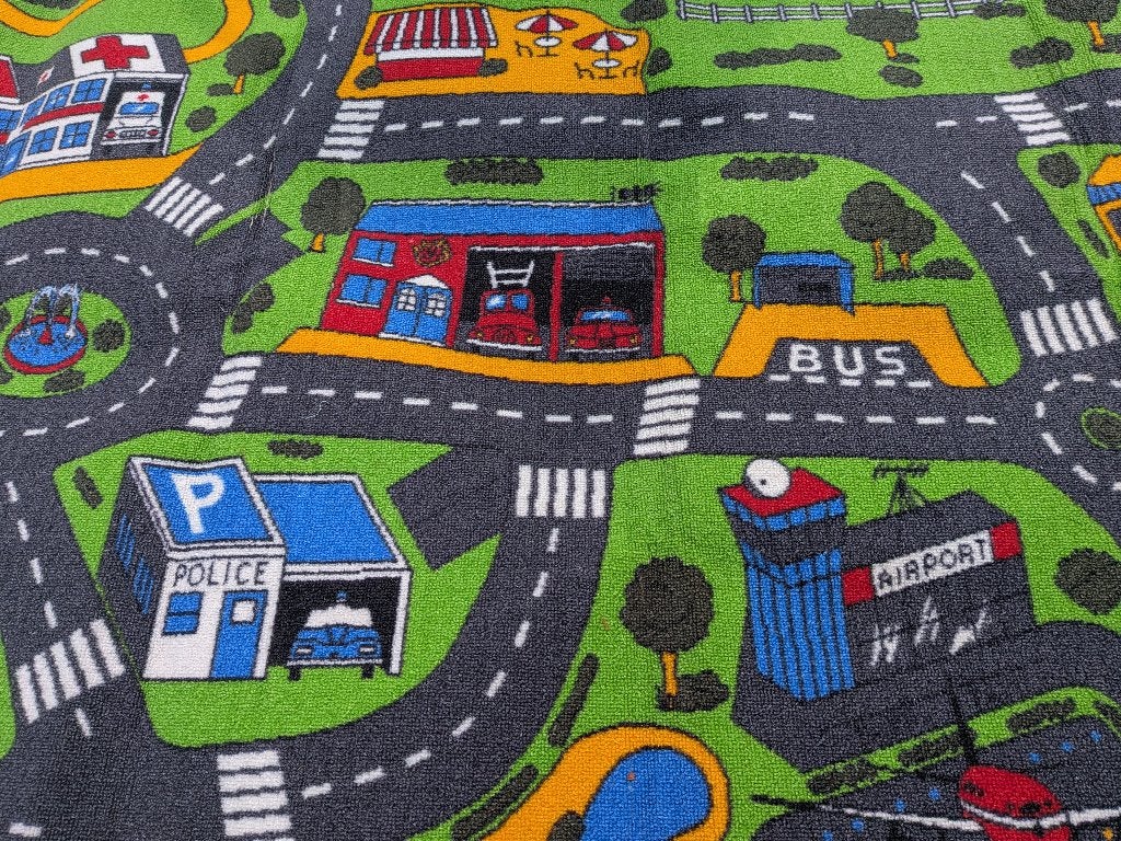 Auto vloerkleed kinderkamer, Ophalen, Gebruikt, Kleed of Kussen