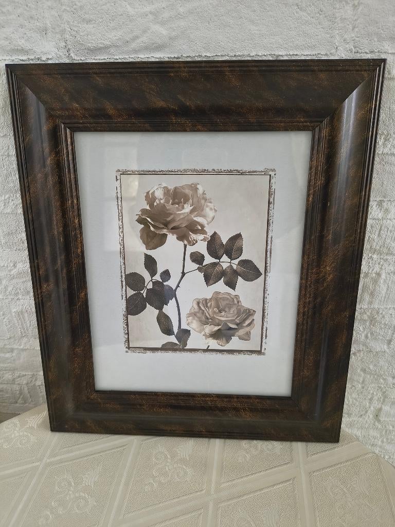 Schilderij met Rozen B.29xH.34 cm, Ophalen, Minder dan 50 cm, Zo goed als nieuw, Schilderij